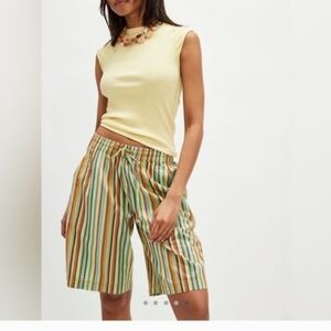 NEW Free People Saylor Poplin Striped Shorts